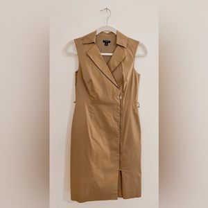 Ann Taylor Trench Dress in Khaki | Size 0 Petite